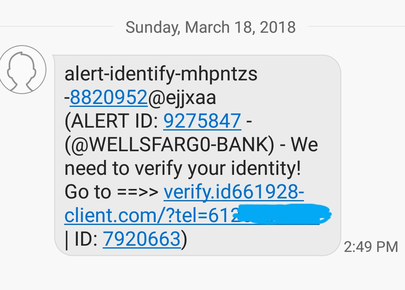 Illustration for article titled Phishing scams via text?